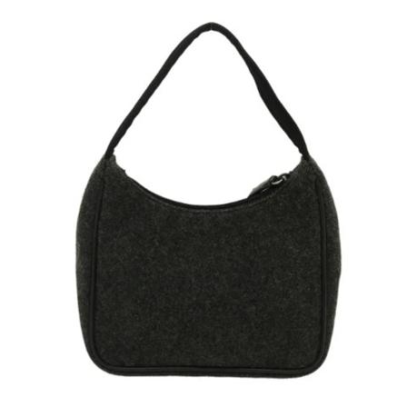Prada Vintage, Pre-Owned Wool Handbag Grijs, Dames, Maat:ONE Size,wol