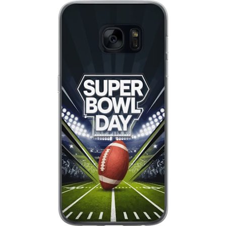 Yhteensopiva Puhelinkuori Samsung Galaxy S7 Super Bowl Day juliste, jossa amerikkalainen jalkapallo valaistuksella varustetulla areenalla dramaattises