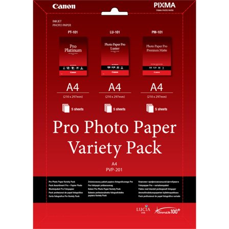 Canon Pro Variety Pack PVP-201 - fotopapirsett - 15 ark - A4