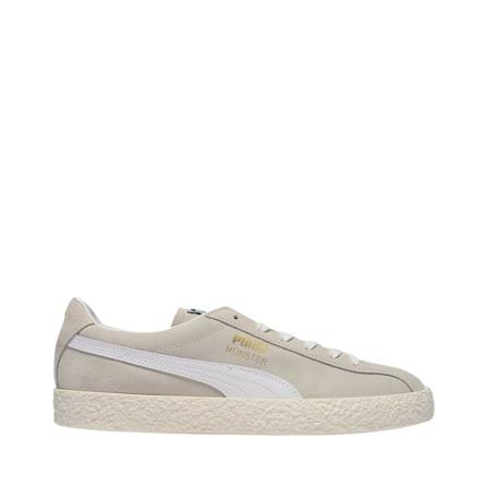 Puma Muenster Classic Baskets in White Leather , Wit , Heren , Maat: 40 1/2 EU Sneakers