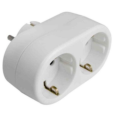 GELIA Grenuttag, AC 250 V, 2 utgångskontakter, vit - Lyreco - Kontorsmöbler och inredning - Elartiklar - Grenuttag