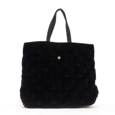 Versace Pre-owned, Pre-owned Velvet handbags Zwart, Dames, Maat:ONE Size