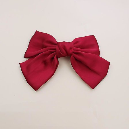 Mote Dobbelt-dekk Chiffon Stor Ensfarget Sløyfe Hårklemme Kvinner Jenter Hår Sløyfe Klemme Tilbehør (3stk, Svart, Rød Og Blå)