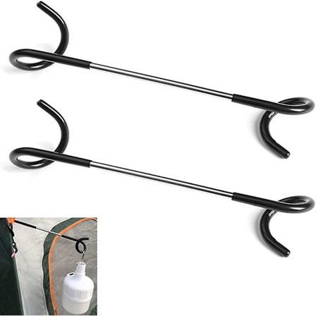 2 stk Campingkroker for å henge lykter Lampekroker Telthengerkroker Hage Lyktholder Perfekt for camping, vannflasker, søppelposer