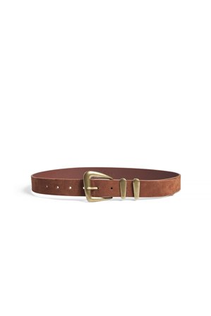 NA-KD - Asymmetrisk belte i skinn med firkantet spenne - Belter - Brun - Medium/Large
