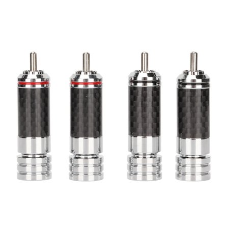 4 st RCA-kontakter förkromad videokabelkontakt för 9 mm trådhögtalarutrustning