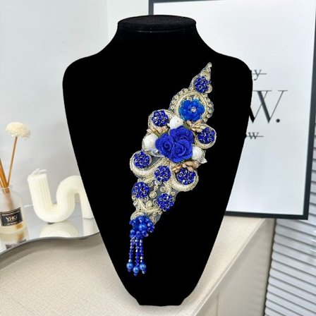 Färgglada broderade tygdekaler med blommor 10 10