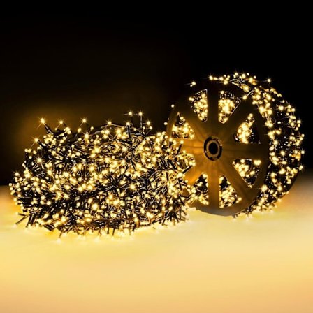 1000LED 30M Ljusslinga Utomhus/Inomhus, Julbelysning Varmvit Nätansluten, 8 Lägen Vattentät Ljusslinga - Grön Kabel