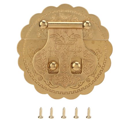 Messing Hasp Lås Retro Design 8 cm Diameter Rustbestandig Metal Skab Trækasse Lås