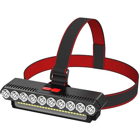 Dobbelt lyskilde LED-hovedlys USB genopladelig udendørs belysning Vandtæt og kraftig hovedmonteret forlygte, 10LED