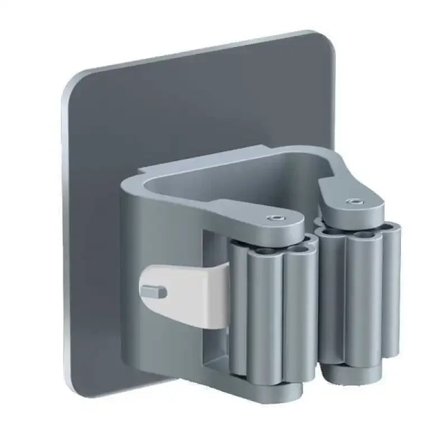 4 deler Hjem Lagring Stativ Bad Sug Hengende Rør Sporløse kroker Veggmontert Mopp Arrangør