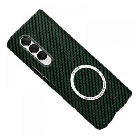 Case Magsafe Carbon Fiber Slim Magnetic Case för Samsung Galaxy Z Fold 3 Slim Case Hard Shockproof Thin Case Support Wireless Charger