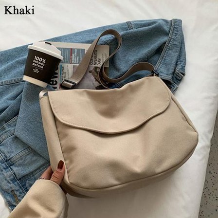 Skulderveske Messenger bag KHAKI