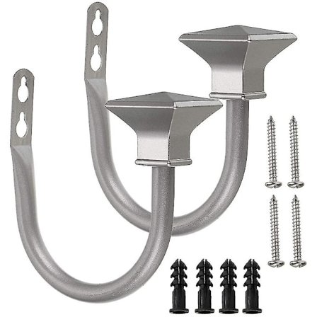 Sæt af 2 Kvadratiske Metal Dekorative Gardinholdere