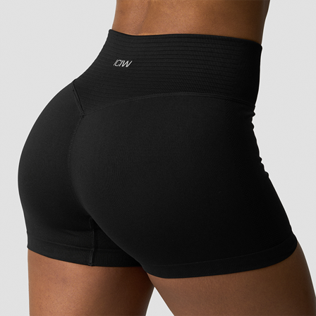 Træningsshorts ICANIWILL Define Seamless V-formede shorts Sort - Bodyman.dk