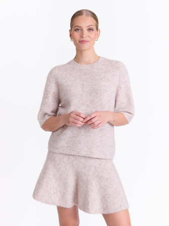 MATCH - Chloe genser - Donna - Str. S - Dame - Gensere & Cardigans - Brun - 34% Ull, 34% Mohair, 27% Nylon-resirkulert, 5% Elastan