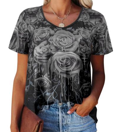 Kortärmad T-shirt För Kvinnor Med Rund Hals S
