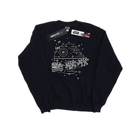 Star Wars Herr Death Star Sleigh Sweatshirt S Marinblå