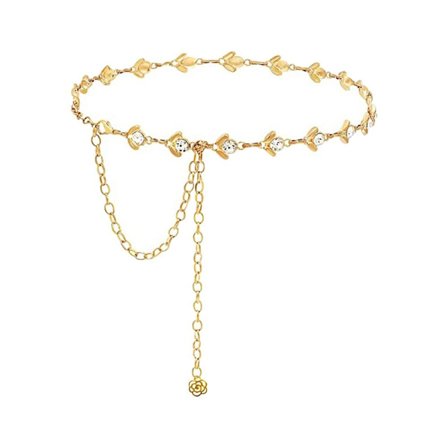 Metallkedja Bälte Tunt Skinny Midjeband GULD