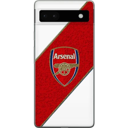 Kompatibelt Mobilskal till Google Google Pixel 6a Moschino Toy teddybjörn med enkel tecknad design, brun björn med vit tröja och tydlig logotyp på