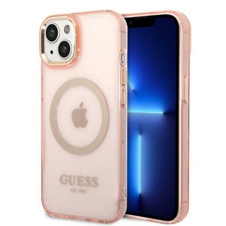 Guess GUHMP14MHTCMP iPhone 14 Plus 6,7" rosa/rosa hardveske Gold Outline Translucent MagSafe