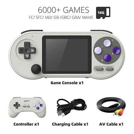 DATA FROG SF2000 Bärbar Handhållen Spelkonsol 3 Tum IPS Retro Spelkonsoler Inbyggda 6000 Spel Retro Videospel För Barn