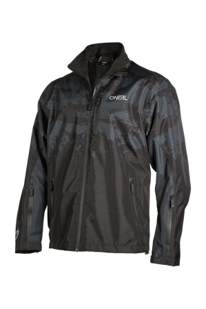 Cross-/Enduroregenjacke O'Neal Shore Rain Jacket Schwarz/Grau XL