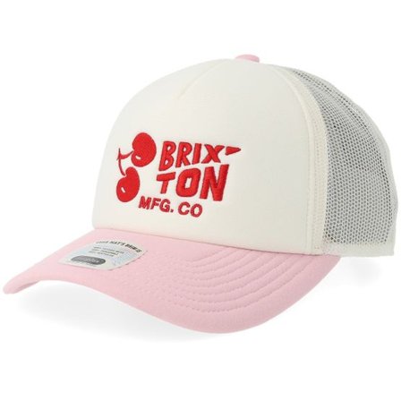 Brixton - Vit trucker Keps - Cherry Off White/Pink A-Frame Foam Trucker @ Hatstore