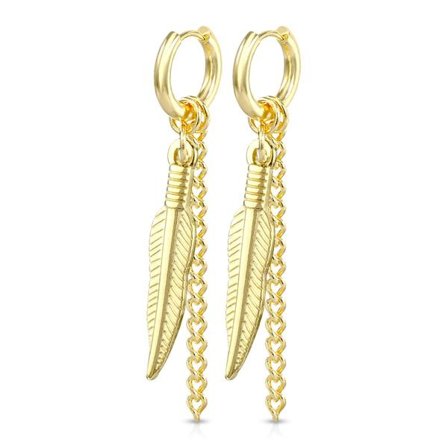 1 Par13 mm Hoops i IP Guldpläterad 316L kirurgiskt stål med häng