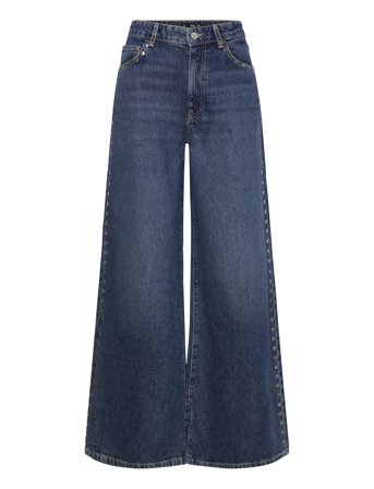 Wide-Leg Studded Jeans Blue Mango