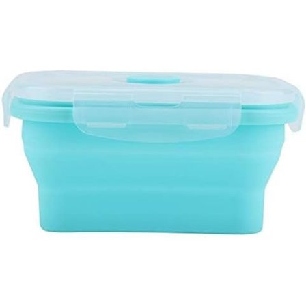 4 Kokoa Silikoninen Kasaantaittuva Kannettava Lounasrasia Kulho Bento Laatikot Ekologinen Taittuva Ruokasäiliö Lounaslaatikko (Vihreä 500ml)