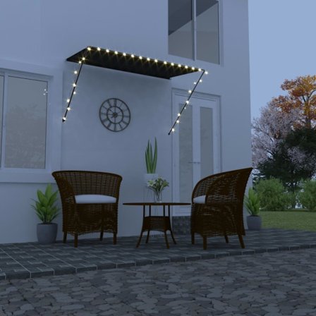 Markis med LED 250x150 cm antracit