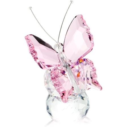 Krystallflygende sommerfugl med kulebase Figur Art Glass C
