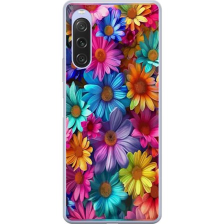 Kompatibelt Mobildeksel til Sony Xperia 10 V Gerbera Blomster Fargerikt Dekor Blomstmotiv Populær Hjemmedekorasjon Fargerik Veggbilde Design
