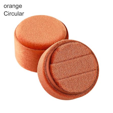 Velvet smykkeskrin Dobbelt ring opbevaringsæske ORANGE CIRKULÆR