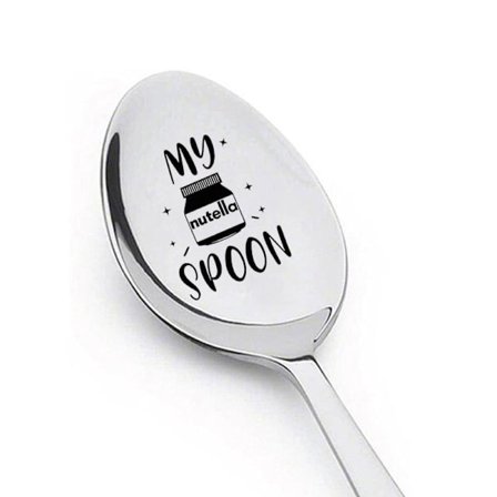 "min Nutella-skje" - Rolig gravert skje i rustfritt stål - Kaffe, is, Nutella - Bursdagsgaver til jul og valentinsdagen [xh]