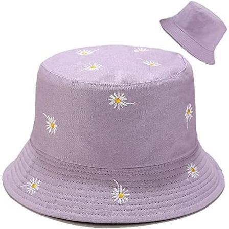 Söpö kalastajanhattu naisille, kaksinkertaisesti puettava (violetti)