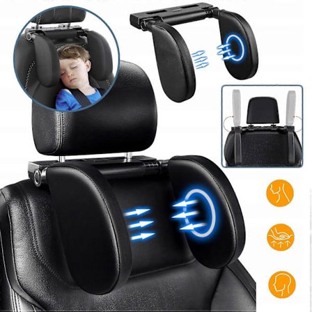 Bilnackstöd för barn, justerbart 180 grader, komfort för sömn (FMY)