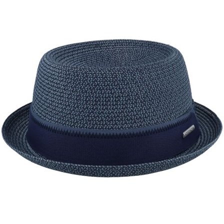 Stetson - Blå porkpie Hatt - Toyo Light Blue/Navy Pork Pie @ Hatstore
