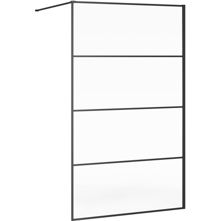 Gustavsberg Square Dusjvegg svart med stenger 120 cm, Baderom