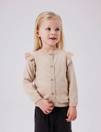 name it Nmfabinne Ls Knit Card Noos - Beige - 116