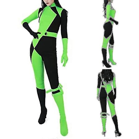 Naisten Kim Possible Miss Go Body Jumpsuit Shego Cosplay Puku Halloween Juhlat Karnevaali Hieno Pukeutuminen