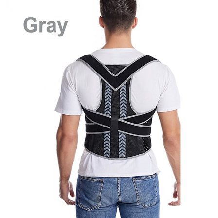 Rygstøtte Holdningskorrigerende til kvinder og mænd til lindring af smerter i øvre og nedre ryg, fuld støtte til forbedring af rygholdighed og 