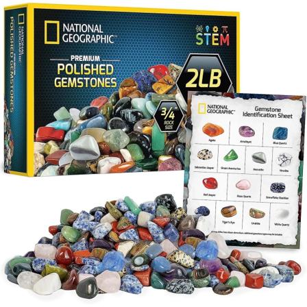 National Geographic Premium Kiillotetut Kivet - 907 G 1,9 Cm Pyöristettyjä Kristalleja Ja Jalokiviä, Koristekiviä, Kiviä Ja Mineraaleja