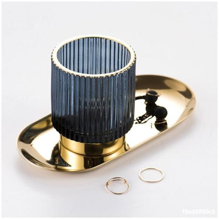 Makeup Penselholder Organizer, Krystal Kosmetik Makeup Pensel Glas Pensel Opbevaringsholder, Vintage Make Up Pensel Kop Pen Blyant Holder stribet vase