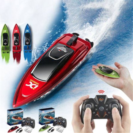 Mini Rc Båt 5km/t Radio Fjernstyrt Høyhastighets Skip Med Led Lys Palm Båt Sommer Vannleke Bassengleker Modeller Gaver -GSL