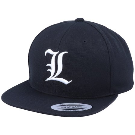 Iconic - Black snapback Czapka Z Daszkiem - L Letter 3D Black Snapback @ Hatstore