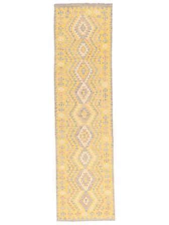 Kilim Afghan Old Style Rug Hand Woven 84X309 Runner Orange/Beige Afghanistan