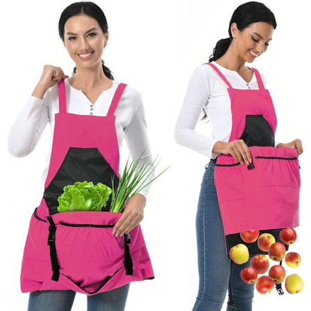 Hageforkle med hurtigutløserlommer for høsting, med lommer, vanntett forkle