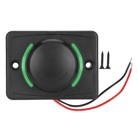 3.1A DC12V/24V Svart Billaddare Dubbel USB-port Uttag med LED (Grön)